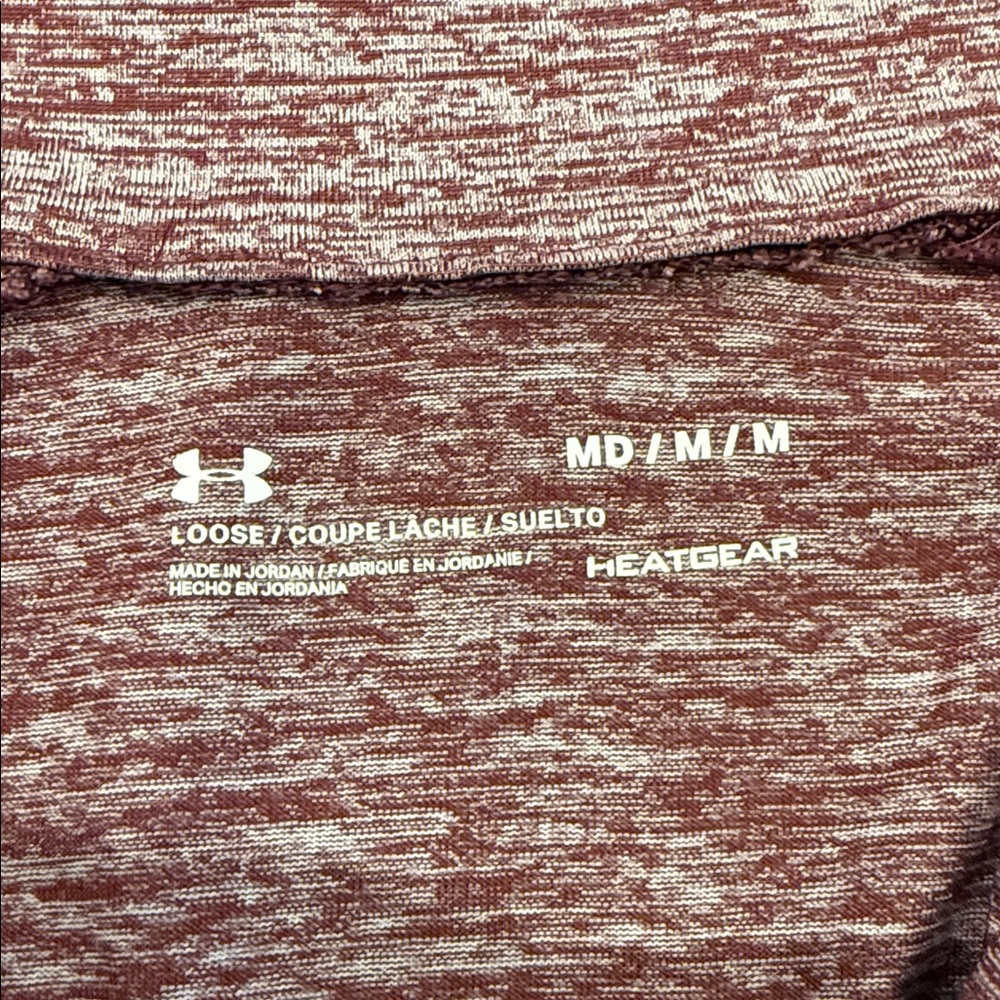 Under Armour Tech Twist Quarter Zip Pullover Med Burgundy Heather Athletic Top - Picture 6 of 12